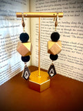 Art Deco Black & Gold Earrings